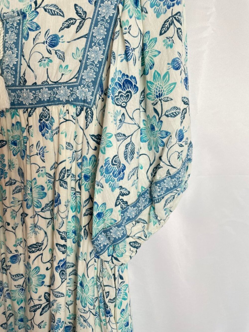 Floral Hawaiian Swing Cottagecore Peasant Grandmacore Cotton Pockets Dress XL - Picture 4 of 13